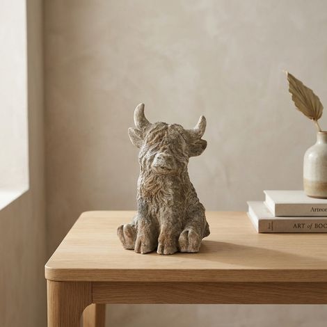 Sitting Textured Highland Cow Ornament (1/2)