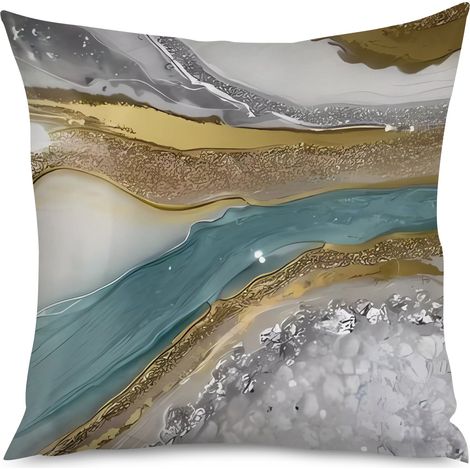 Housse de Coussin Marbre Noir Moderne (1/5)