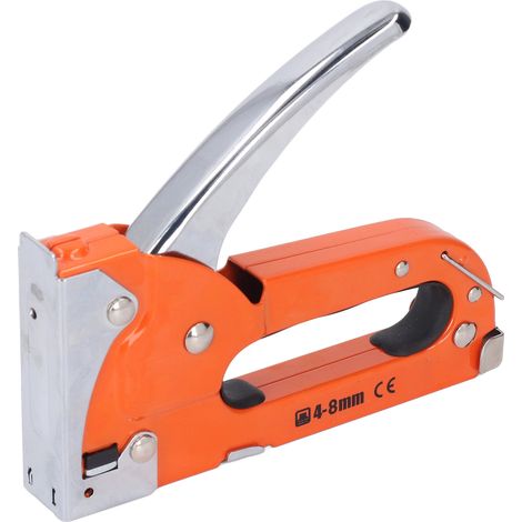 Agrafeuse 3 en 1 manuelle acier allié robuste pour travaux bois et rénovation + 200 agrafes forme U (1/5)