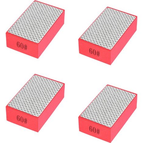 Tampons de polissage Diamant à main - Lot de 4 - 60 mailles - Papier de verre - Disques de polissage - Éponge abrasive - Bloc de ponçage - Pour le meulage du métal, du carrelages, du Glas et de la pie (1/4)