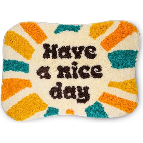 WD LifeStyle Tappeto Colorato e Vivace Decoro Have a Nice Day 65 x 47,5 Cm Multicolor