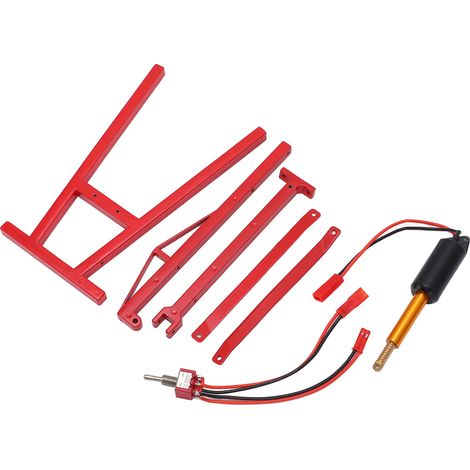 Support de grue pour moteur RC, cric universel pour voitures miniatures électriques à l'échelle 1/8 et 1/10 (rouge) (1/5)