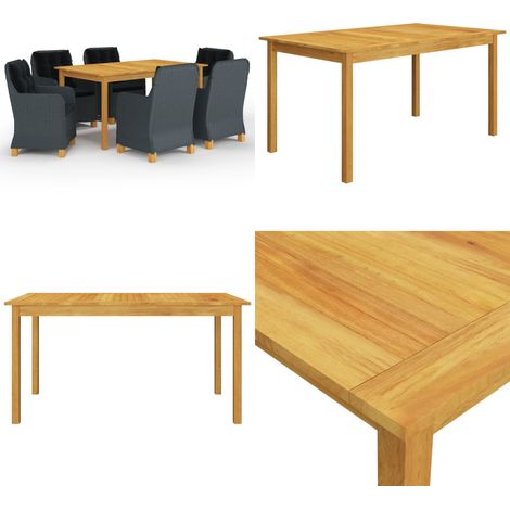 Ensemble à manger de jardin 7 pcs Gris foncé - Salon De Jardin - Mobilier De Jardin - Table De Jardin - Chaises De Jardin - Acacia - Home & Living