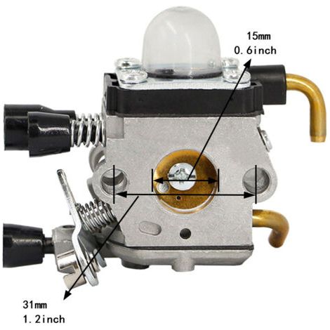 Carburateur pour Stihl FS55 FS38 FS55R FS55RC HL45 KM55 FS80 FR85 FH75 FS45 FS46 FS74 FS75 HL75 HS70 C1Q-S63 C1Q-S69 Régulateur de moteur avec tuyaux junta, bujía, esponja, filtro (1/3)