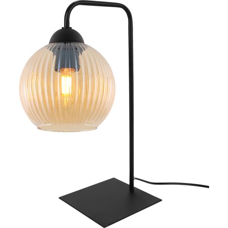 LÁMPARA DE MESA RIFFLE NEGRA 1 LÁMPARA PLANA DE BOLA DE MIEL E27 (1/5)