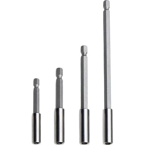 Set mit 4 magnetischen Schnellverschluss-Schraubendreherverlängerungen mit 6,35 mm Sechskantschaft für Bohrmaschine und Handschraubendreher (60/75/100/150 mm) (1/5)