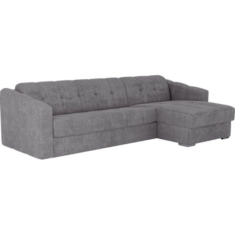 Divano letto angolare express Tessuto testurizzato Grigio Posto letto 160cm Materasso 18cm - DARIELO
