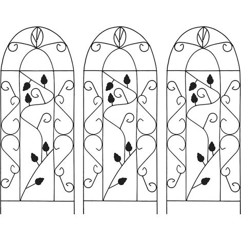 Maison Exclusive - Supporti da Giardino per Piante 3 pz Neri 40x100 cm in Ferro (1/5)