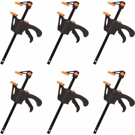 Déstockage Lot de 6 Serre-joints en Forme de F. Serre Joint avec Serrage Rapide et Facile. Outils à Main pour Menuiserie. Porte en Bois(4pouces) (1/5)