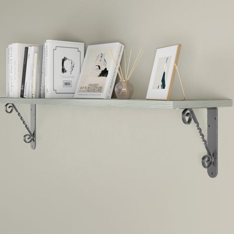 Garderobenkonsole Wandkonsole Regalträger Schwerlastkonsole Träger Stahl Silber Grau 150mm x 125mm (1/4)