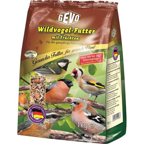 GEVO – Nourriture pour oiseaux sauvages aux fruits, mélange de plus de 16 ingrédients, 1 kg
