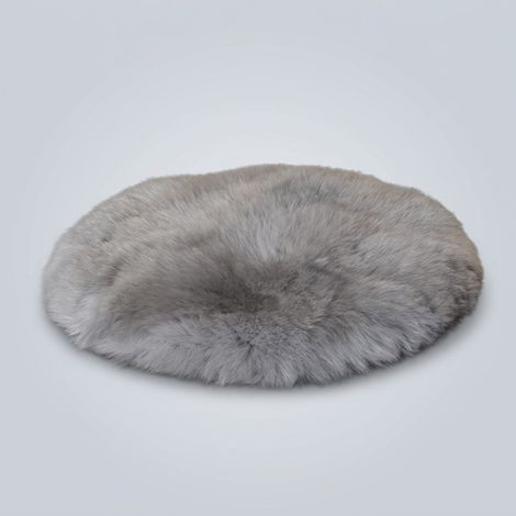 Tappeto pelo sintetico rotondo 90 cm morbido pelo lungo Grigio (1/4)