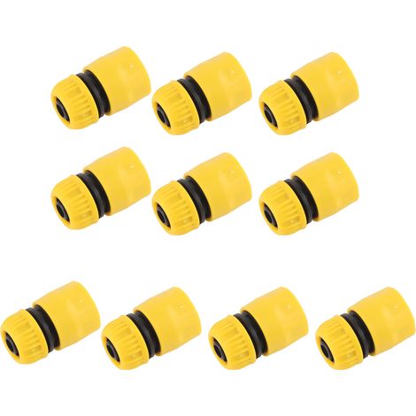 Lot de 10 raccords rapides pour tuyau d'arrosage, en plastique, pour l'irrigation agricole et le jardin (diamètre DN15). (1/5)