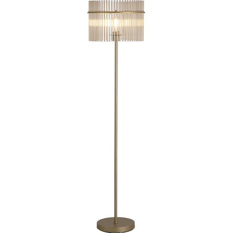 Searchlight Swizzle Lampadaire, doré, tiges couleur champagne, 1 douille E27 (1/5)