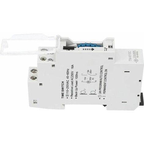 VURAHOME - Interrupteur horaire de Rail Interrupteur de Commande de synchronisation de Rail DIN Intelligent Relais de minuterie TM610C 220V pour réverbère (1/4)