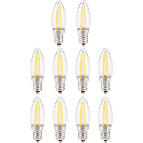 Ampoule à filament LED rétro à intensité variable, ampoule LED E12 2W blanc chaud avec protection des yeux (1/5)