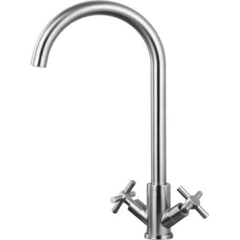 Robinet de cuisine, robinet de cuisine avec chauffe-eau instantané, mitigeur de cuisine, robinet d'évier rotatif à 360 degrés avec 2 poignées (1/3)