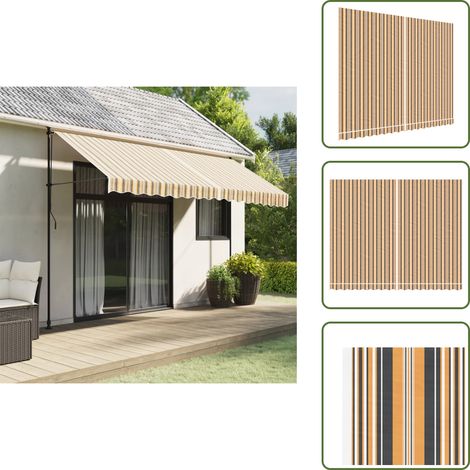 Protection UV - vidaXL Tissu de remplacement pour auvent rayures multicolores 4x3 m - Imperméable (1/5)