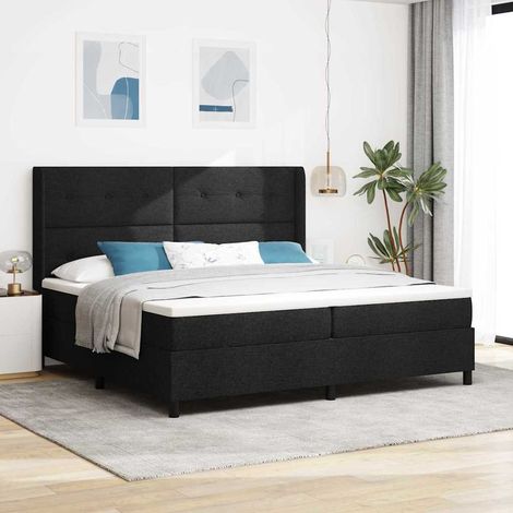 vidaXL Cama tipo Box Spring con cojín Manual Negro 200 x 200 cm tela (1/5)