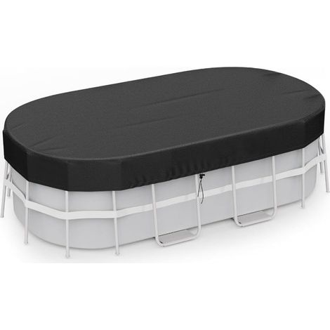 Bâche solaire ovale de qualité supérieure avec coutures renforcées, idéale pour les piscines hors sol, étanche, 2,1 x 4,9 m, protection contre la pluie et l'hiver - (1/4)