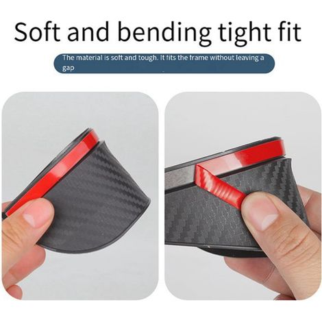 1 pair Color: Carbon fiber Material: PVC Automotive PVC carbon fiber rain guard/rain guard sticker for rearview mirrors. (1/5)