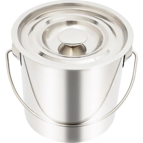 Secchio in acciaio inox, pentola multifunzionale con coperchio ermetico, 6 litri. (1/2)