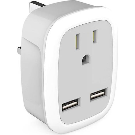 Adaptateur de voyage 3 en 1 avec 2 ports USB pour prises US, EU, Italie et Suisse. (1/4)