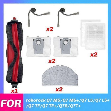 Accessoires pour Roborock Q7 M5 / Q7 M5+ / Q7 L5 / Q7 L5+ / Q7 TF / Q7 TF+ Plus Brosse latérale principale Filtre Chiffon de nettoyage() (1/4)