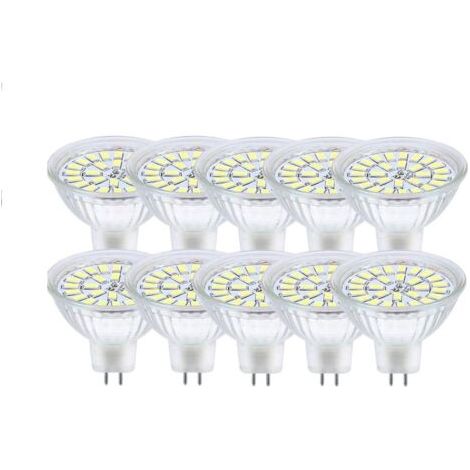 GU5.3 LED bulb, cool white 6000 K, MR16 LED 12 V, 3 W, equivalent to 30 W halogen, non-dimmable LED spot bulbs, 10 pieces [energy class F] (1/5)