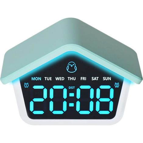 Réveil LED en forme de maison avec veilleuse, lumière d'ambiance (1/5)