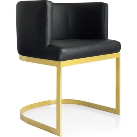 Chaise Design "Noemy" 75cm Noir & Or (1/5)