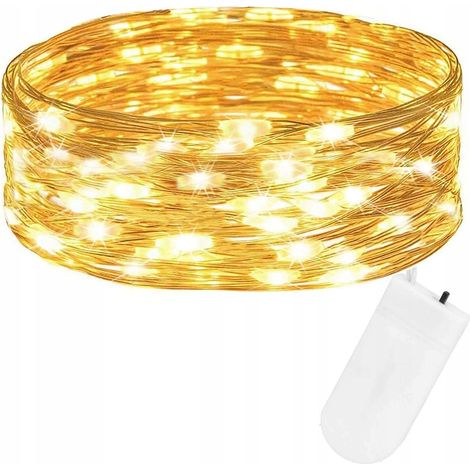 LICHTER DRAHT 30 LED MIKRO 2m LICHTERKETTE MIT BATTERIE WARMWEISSES LICHT (1/5)
