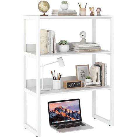 COSTWAY Scaffale Scrivania Tavolo Mensola 3 Ripiani Libreria Da Scrivania Aperta Organizer Organizzatore Espositore Portaoggetti Stoccaggio Cucina Soggiorno S (1/5)