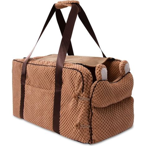 Asiento de seguridad para coche AIDUCHO para perros y gatos de menos de 6 kg, bolsa transportadora transpirable para perros, correas de hombro extraíbles y portátiles, cesta para perros, cama para per (1/5)