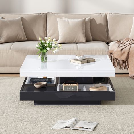 Plateau de couchage fonctionnel haut de gamme, immergé dans l'espace, barre d'eau à 360°, plateau de table à 2 étages avec ablagefach, plateau d'immersion blanc, fond noir 707036 cm (1/4)