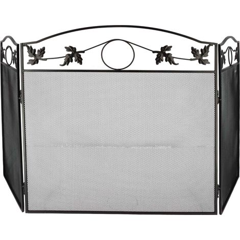 Grille de protection cheminée - Pare feu cheminée - Pliable 3 panneaux - Longueur 131cm - Hauteur 73cm - Acier - Décoratif