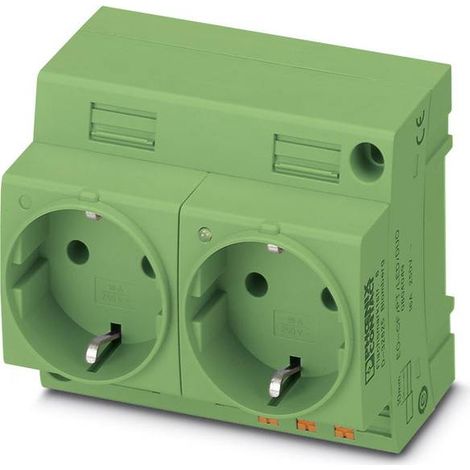 Presa per armadio elettrico Phoenix Contact EO-CF/PT/LED/DUO/GN Verde (L x L) 60 mm x 90 mm