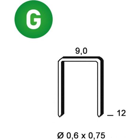 10 000 Agrafes Galvanisées V-12 - 9x12x0.6x0.75 mm - D-Work