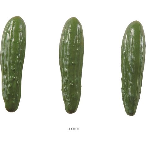 Concombre vert artificiel en lot de 3 en Plastique soufflé L 180x50 mm (1/3)