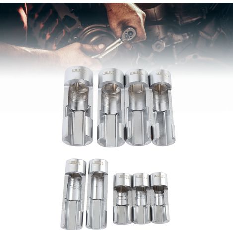 Manchon de démontage pour tuyau d'huile à extrémité ouverte, clé fendue pour sonde lambda, outil spécial hexagonal pour tuyau d'injection diesel (1/5)