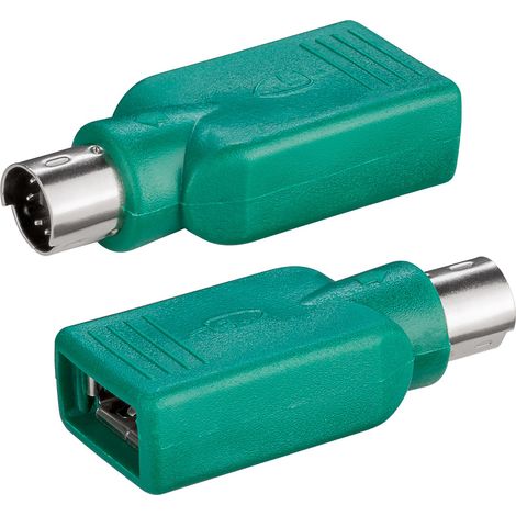 Adattatore USB, Presa USB (tipo A)  Spina mini-DIN 6 (PS/2). colore verde (1/5)