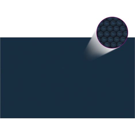 vidaXL Film solaire de piscine flottant PE 500x300 cm Noir et bleu