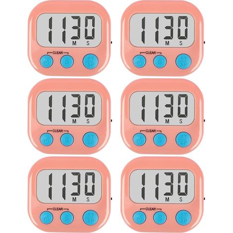 Set di 6 timer da cucina, timer digitale, per cucinare, timer, utensili da cucina per la pasticceria, apprendimento della gestione del tempo, promemoria per l'autodisciplina, timer per esperimenti, ro (1/5)