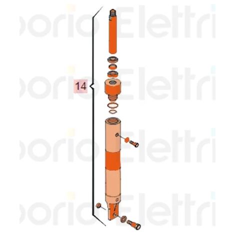 faac pièce détachée cylindre complet 640 avec fourche filet 63003418 (1/3)