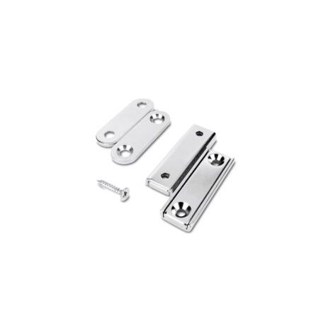 pièces Aimants Néodymes Rectangulaires avec Trou 40x13,8x5 mm, 15 kg de force + 2 rondelles en acier + 8 vis incluses  - Crezuo