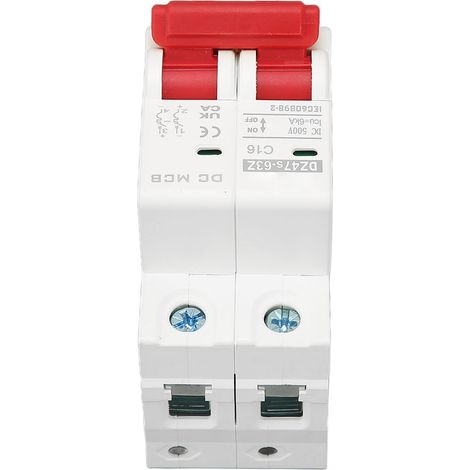 2-poliger DC 500V 16A Modularer DIN-Schienen-Leistungsschalter mit 6000A Schaltleistung (1/5)