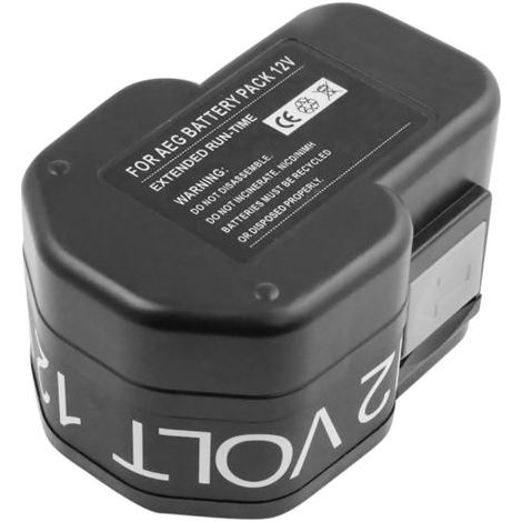 Batterie de Remplacement - AVIZAR - BEST 12X - NiMH 12V 3000mAh - Compatible AEG et Milwaukee - Noir (1/3)