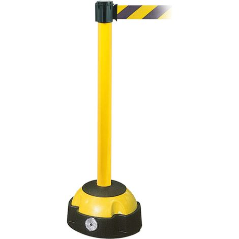 Moravia Gurt-Warnständer MORION gelb mit schwarz/gelbem Band Länge 3000 mm, 60 x 985 mm