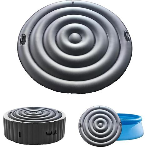Hot Tub Cover, 160CM Inflatable Spa Cover with Handle, Spa Cover for Hot Tub, Energy Saving, Universal and Practical for Spa (Black, Round-160CM) (1/5)