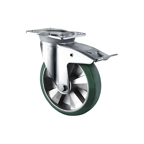 CASCOO Lenkrolle mit Totalfeststeller ø 160 mm Serie BAX7 Doppelkugellager K-Serie